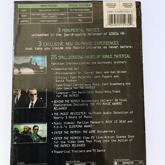 Matrix Trilogy Complete NEW HD-DVD, 2007 3-Disc Set For HD DVD Player Only - Picture 5 of 5